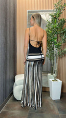 2704 Open back stripe maxi dress