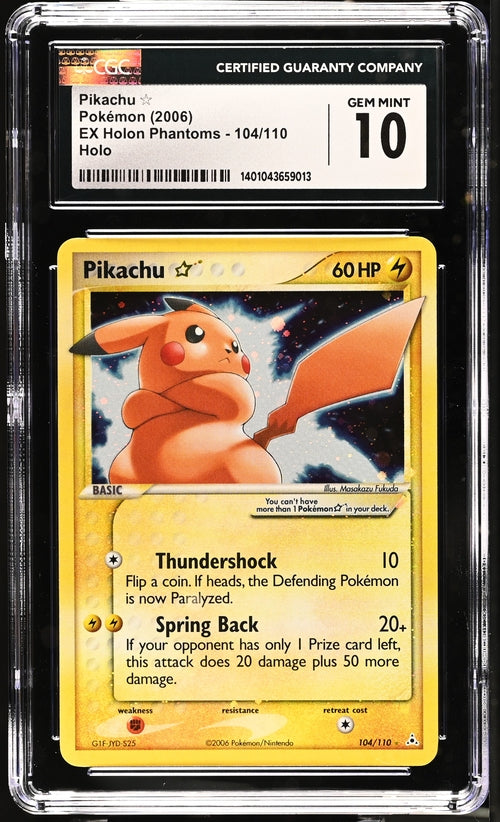 [SOLD] Pokemon TCG Graded Card: 2006 Pikachu Gold Star English CGC 10 GEM Mint