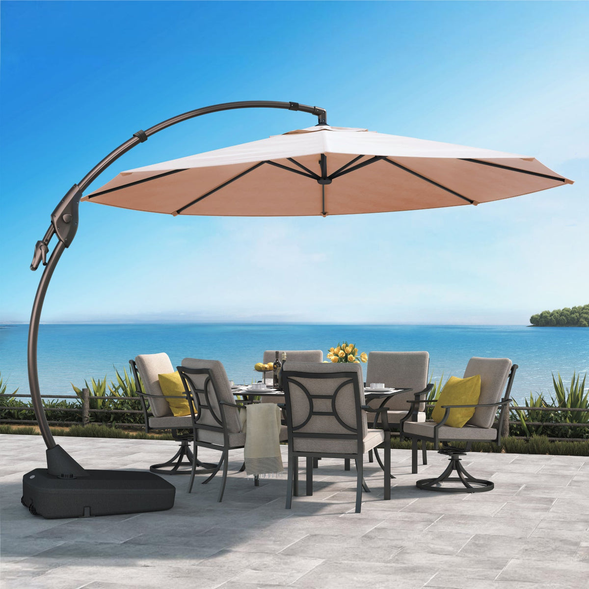 12 FT Deluxe NAPOLI SUNBRELLA Cantilever Umbrella