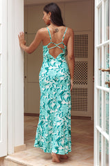 From Above V-Back Midi Dress Lily Green