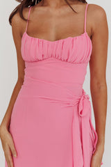 Nerida Waist Tie Asymmetric Dress Pink