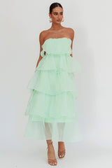 Behati Tiered Layer Midi Dress Mint