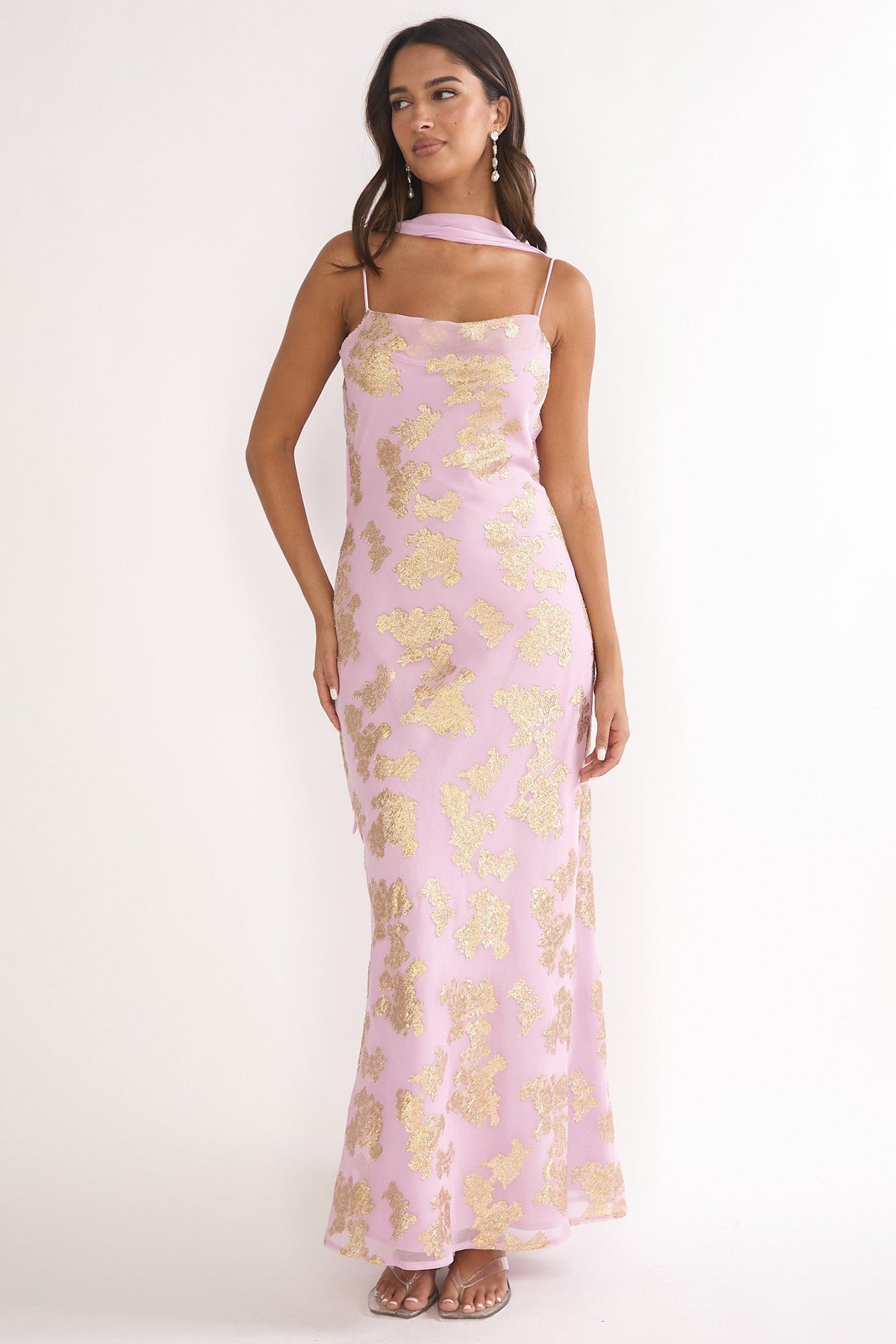 Helsi Cowl Back Maxi Dress Pink