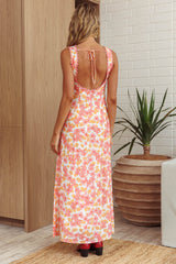 Made For You Scoop Back Maxi Dress Floral Pink