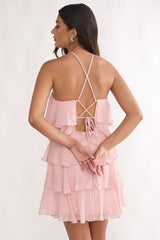 Darylyn Tiered Ruffle Mini Dress Pink