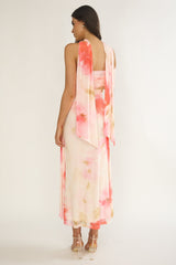 Carrisa One-Sleeve Maxi Dress Floral Pink