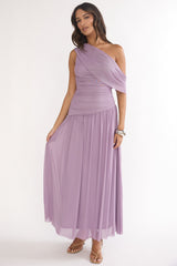 Amretha Asymmetric Neckline Maxi Dress Amethyst