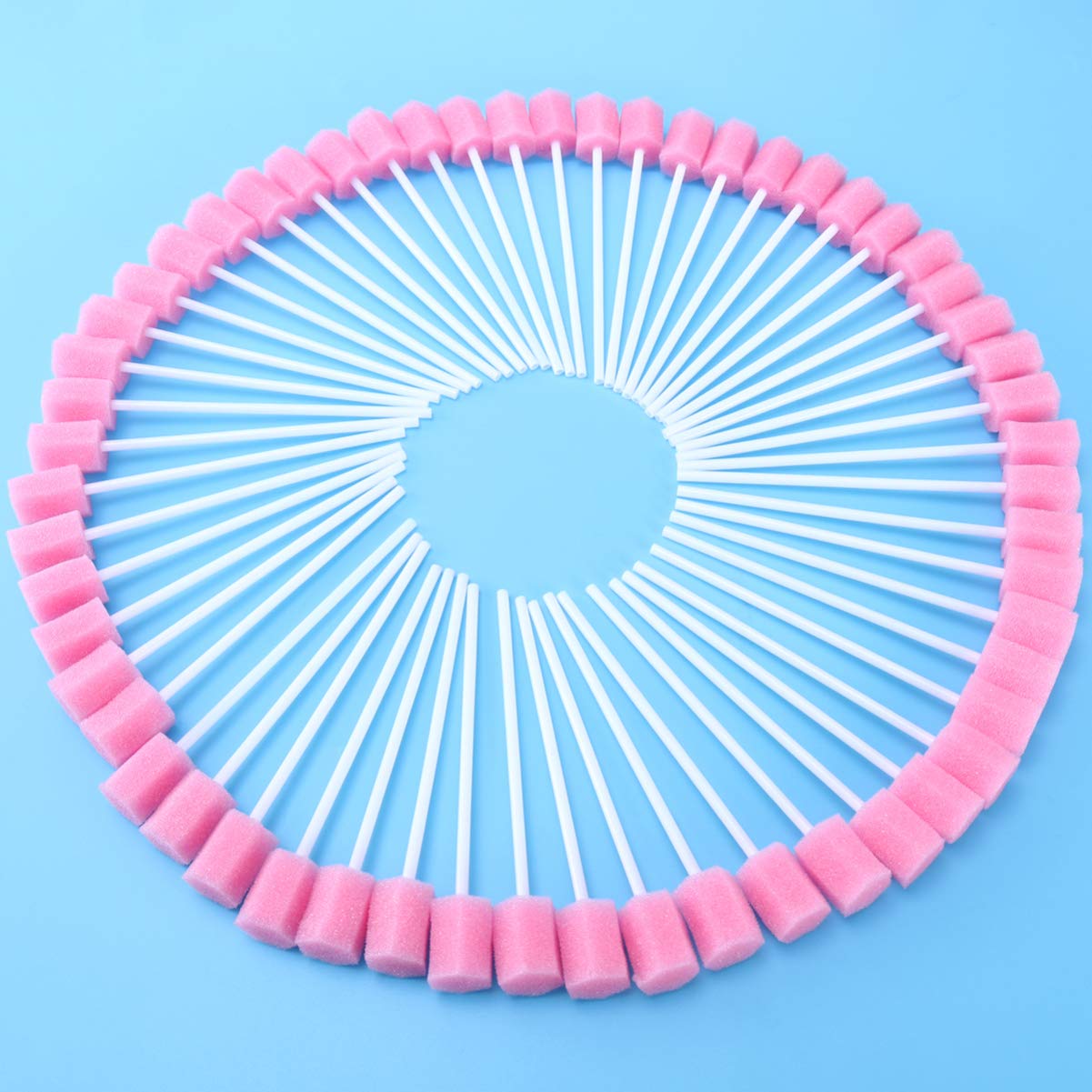 Rosenice Dental Swabs Pack of 100 Disposable Oral Care Sponge Swabs Mouth Cleaning Swab (Pink) - BeesActive Australia