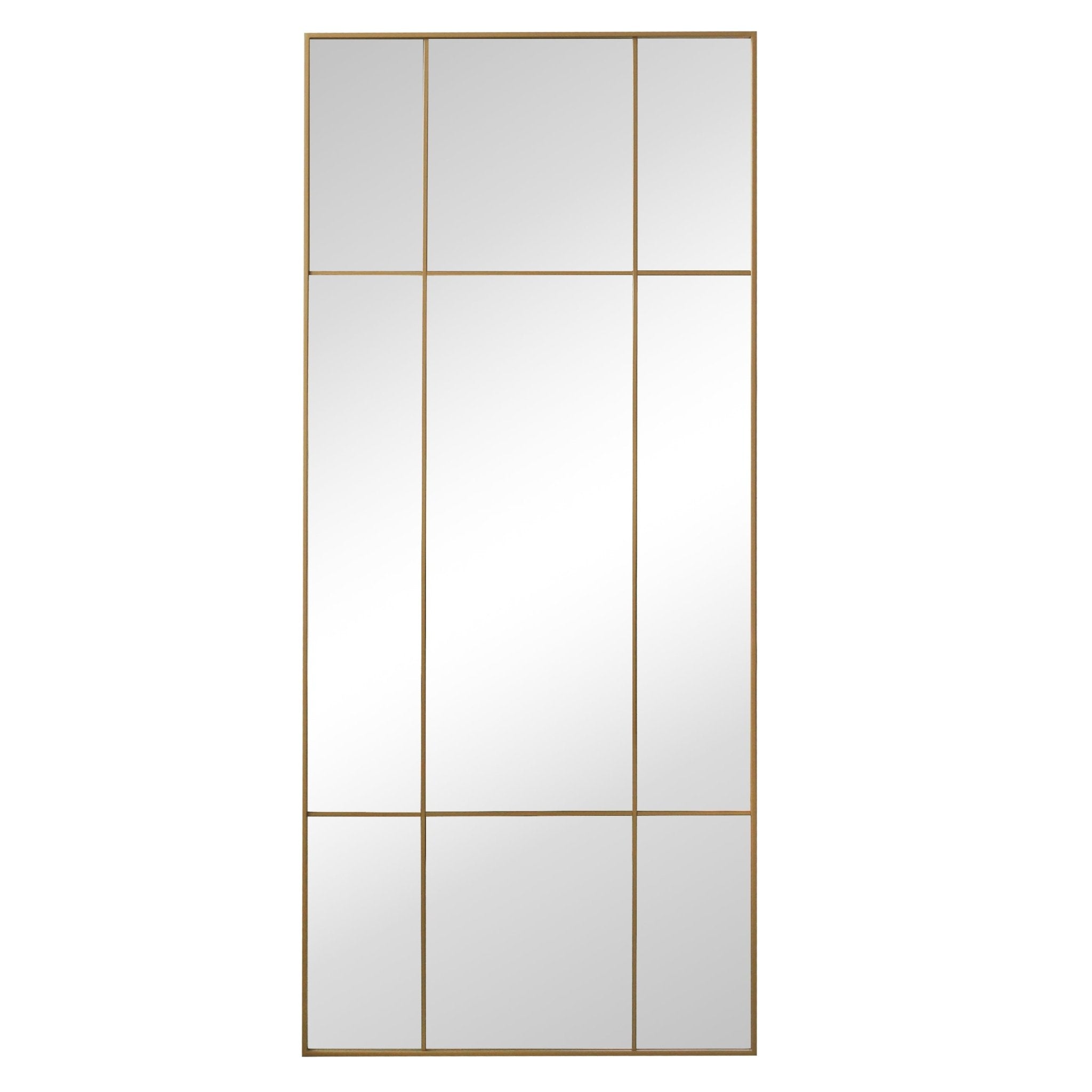 New Yorker spejl med guld/messing farvet ramme 180 x 80 cm