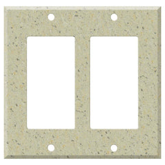Corian Burled Beach - 2 Gang Double GFCI Rocker Wallplates