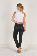 DENIM ~ Pull on Black Wax Tights