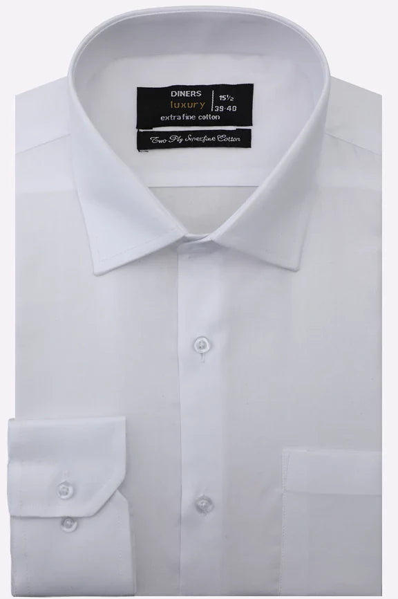 White Self Twill Formal Shirt