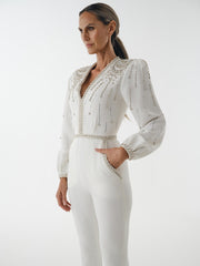 Sitara Jumpsuit – Moonstone White