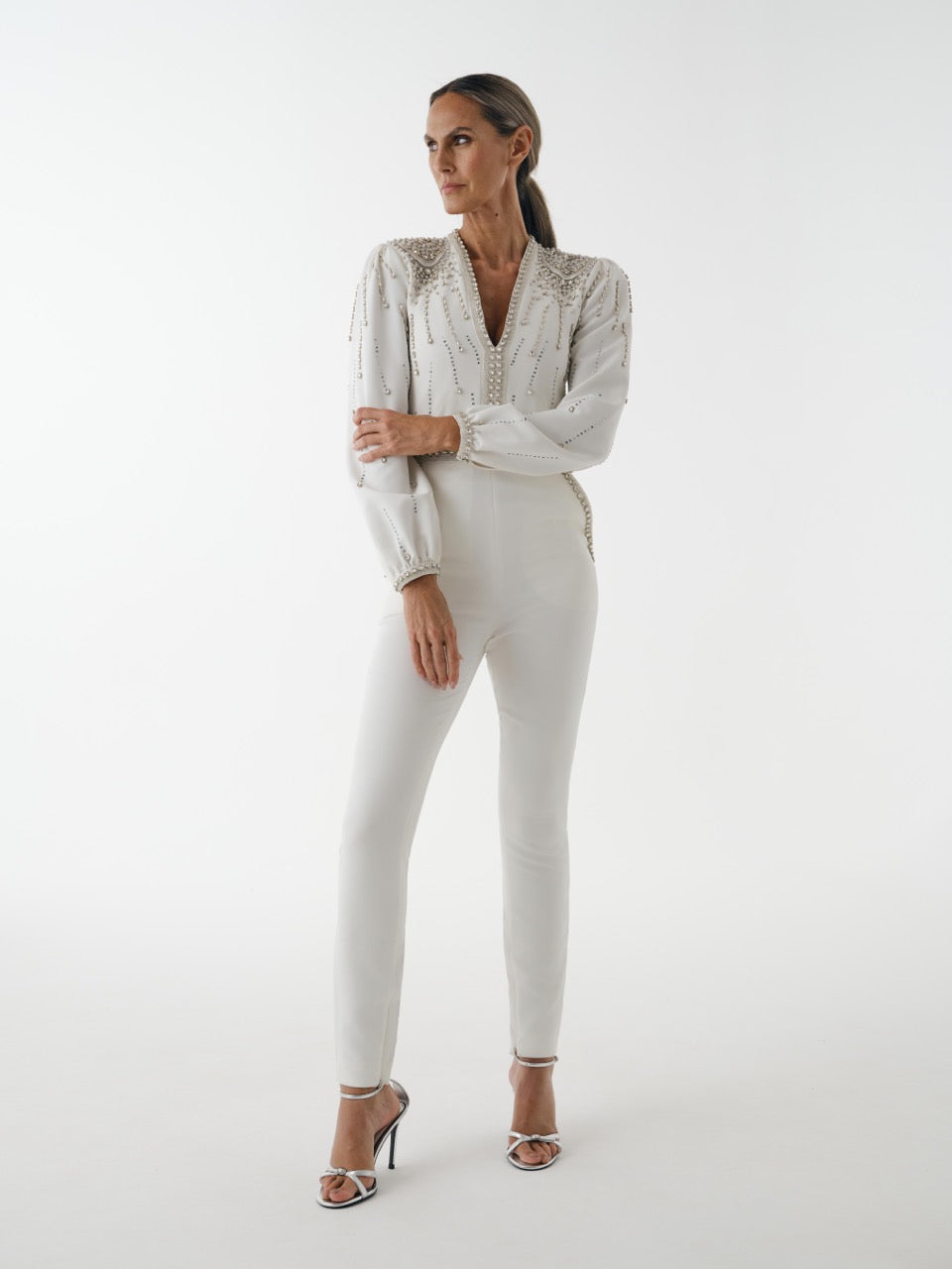 Sitara Jumpsuit – Moonstone White