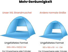 Strandmuschel Pop Up 200x165x130cm, UPF