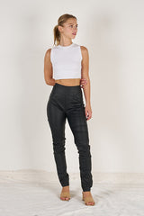 DENIM ~ Pull on Black Wax Tights