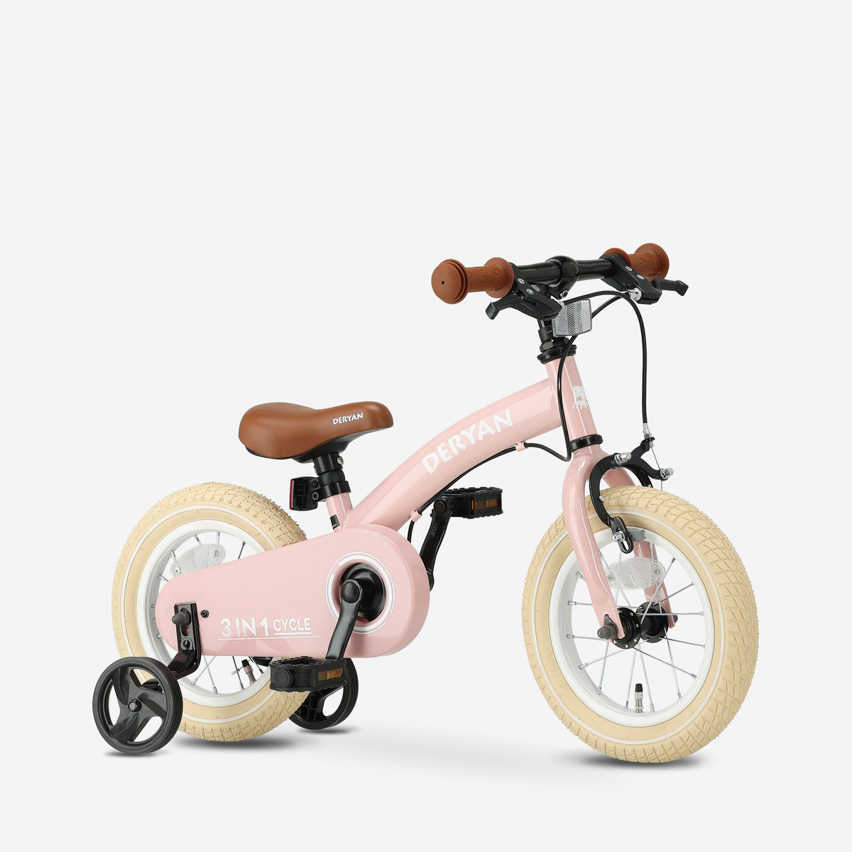 Luxus Kinderfahrrad 12 Zoll - 3 in 1 - Laufrad Pink