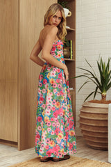 Sunday Dawn Strapless Maxi Dress Floral Pink