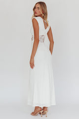 Solara Lace Waist Maxi Dress White