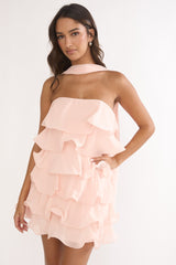 Love Note Strapless Layered Mini Dress Pink