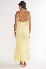 Sunspell Ruffle Trim Lace Maxi Dress Butter