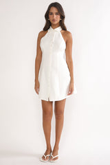 Esmarie Collared Mini Dress White