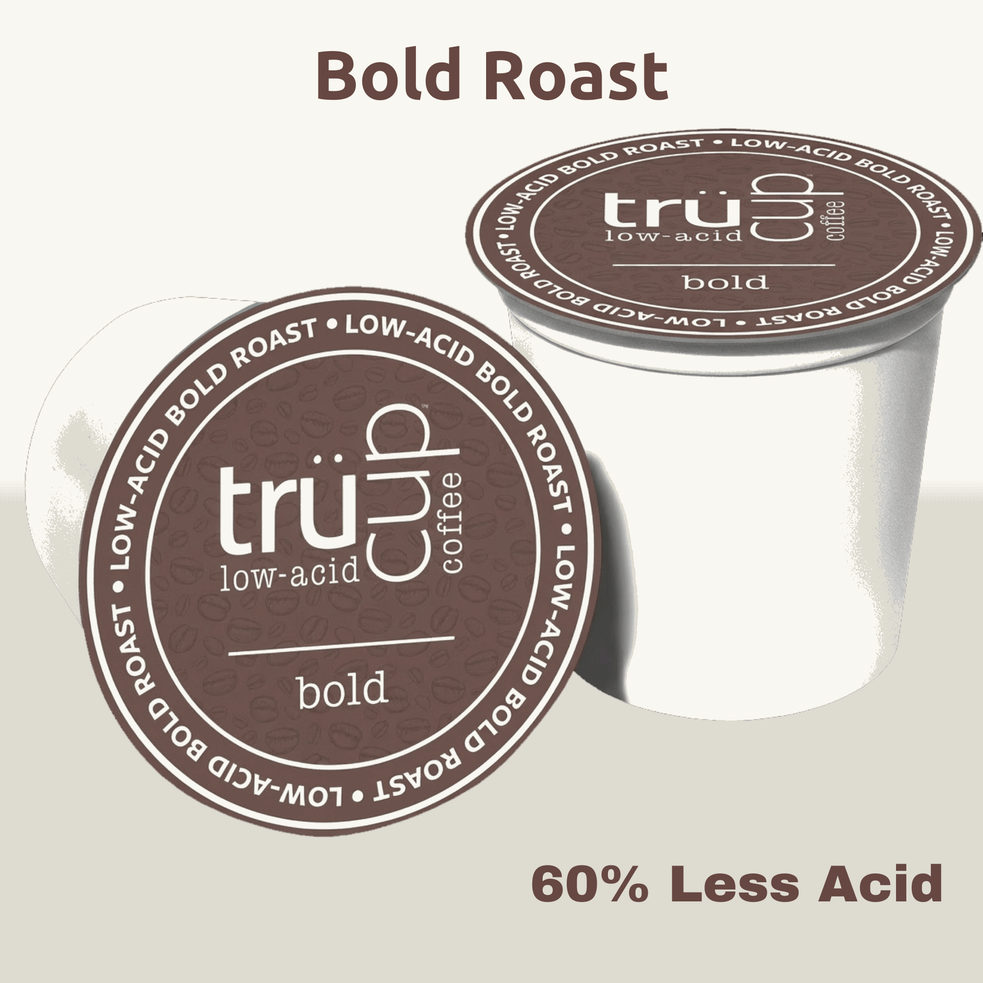 trücup Low-Acid Bold Roast Single-Serve K Cups - 48 Count