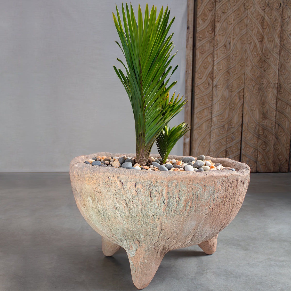 Metate Pot, Large Terracotta Footed Planter.