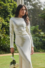 Loveland Cowl Back Midi Dress Oyster