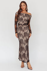Loveland Off-Shoulder Lace Maxi Dress Black