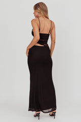 Lorely Lace Bodice Maxi Dress Black