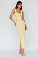 Shenae Piping Trim Maxi Dress Lemon