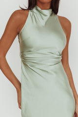 Moonlight Mirage Criss-Cross Back Maxi Dress Pistachio