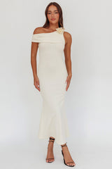 Mazon One-Shoulder Knit Maxi Dress Butter
