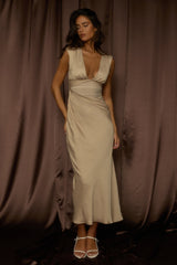 Sun Gaze Sheer Ruched Waist Maxi Dress Ecru