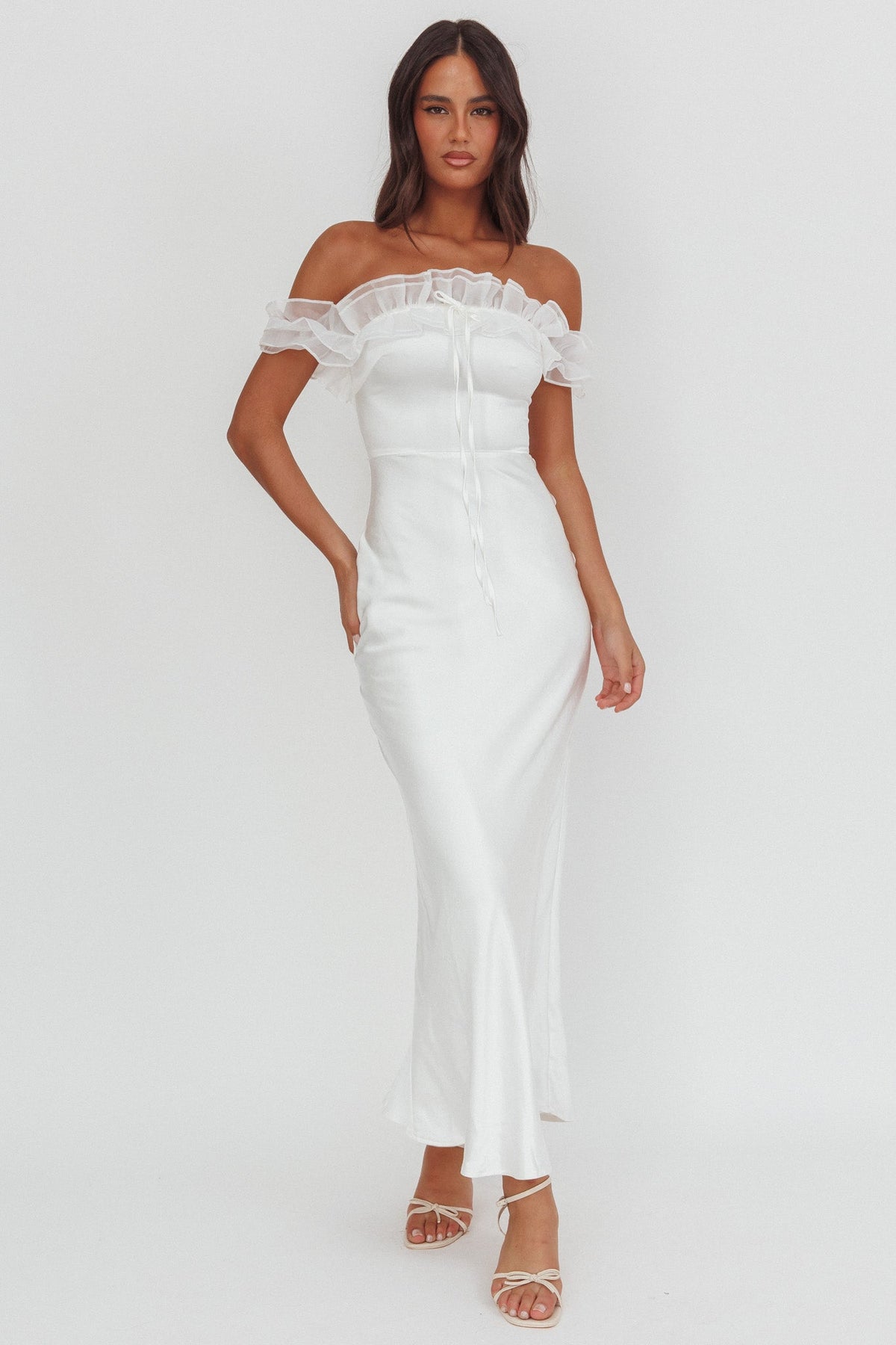 Summerfield Off-Shoulder Maxi Dress White