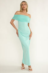Love Languages Off-Shoulder Maxi Dress Mint