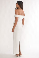 Love Languages Off-Shoulder Maxi Dress White