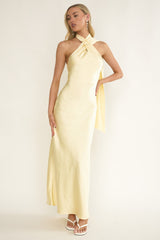 Alvara Crossover Halterneck Maxi Dress Butter