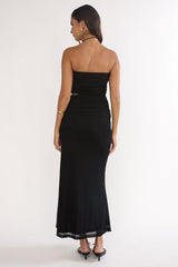 Truths Cut-Out Waist Ruched Maxi Dress Black