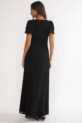 Elorin Lace Trim Maxi Dress Black