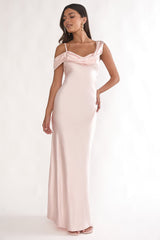Emelle Asymmetric Neckline Maxi Dress Pink