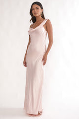 Emelle Asymmetric Neckline Maxi Dress Pink