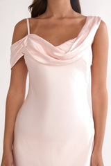 Emelle Asymmetric Neckline Maxi Dress Pink