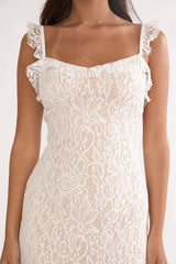 Noraya Lace Overlay Maxi Dress White