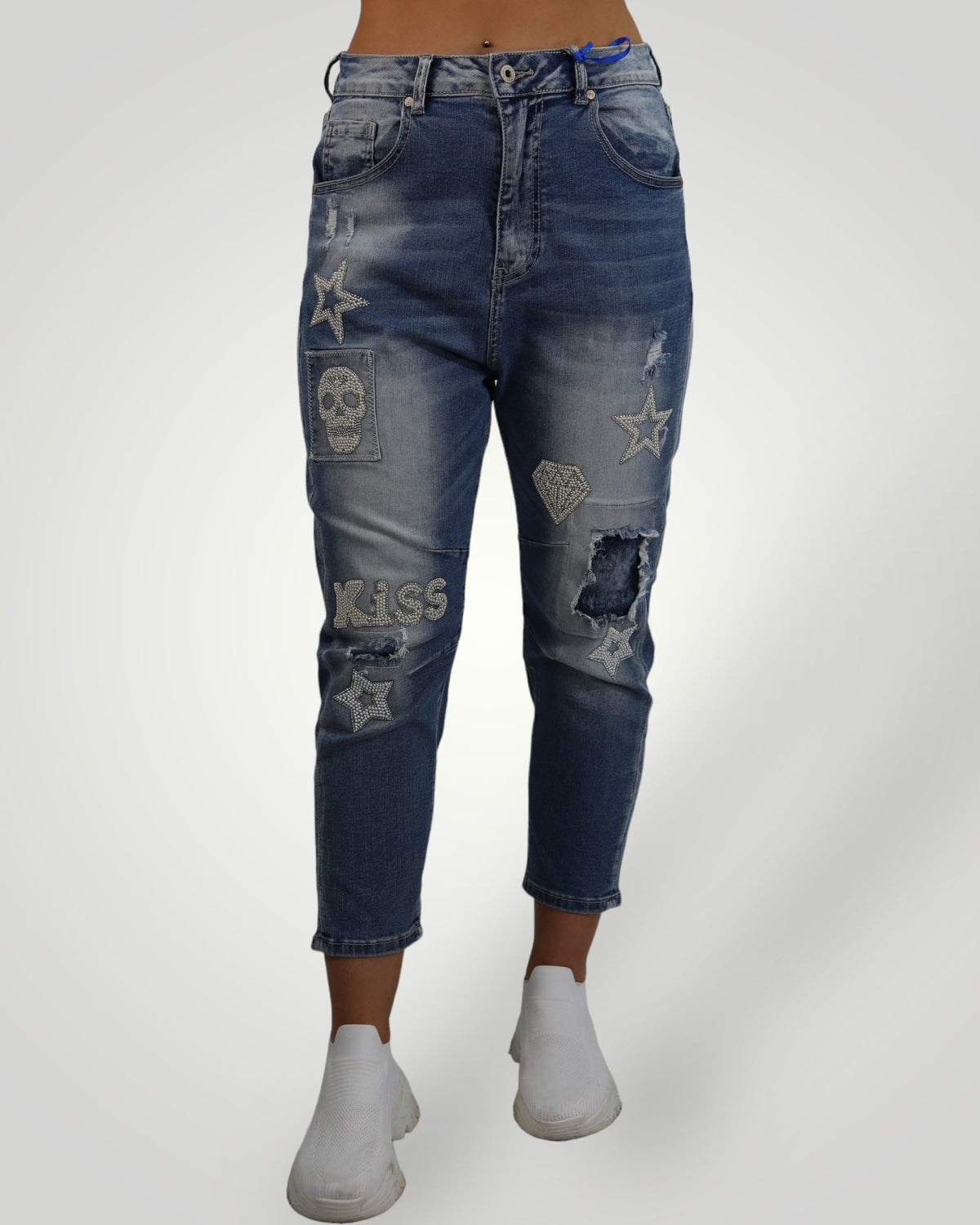 Sexy Woman Jeans, kiss glitzer