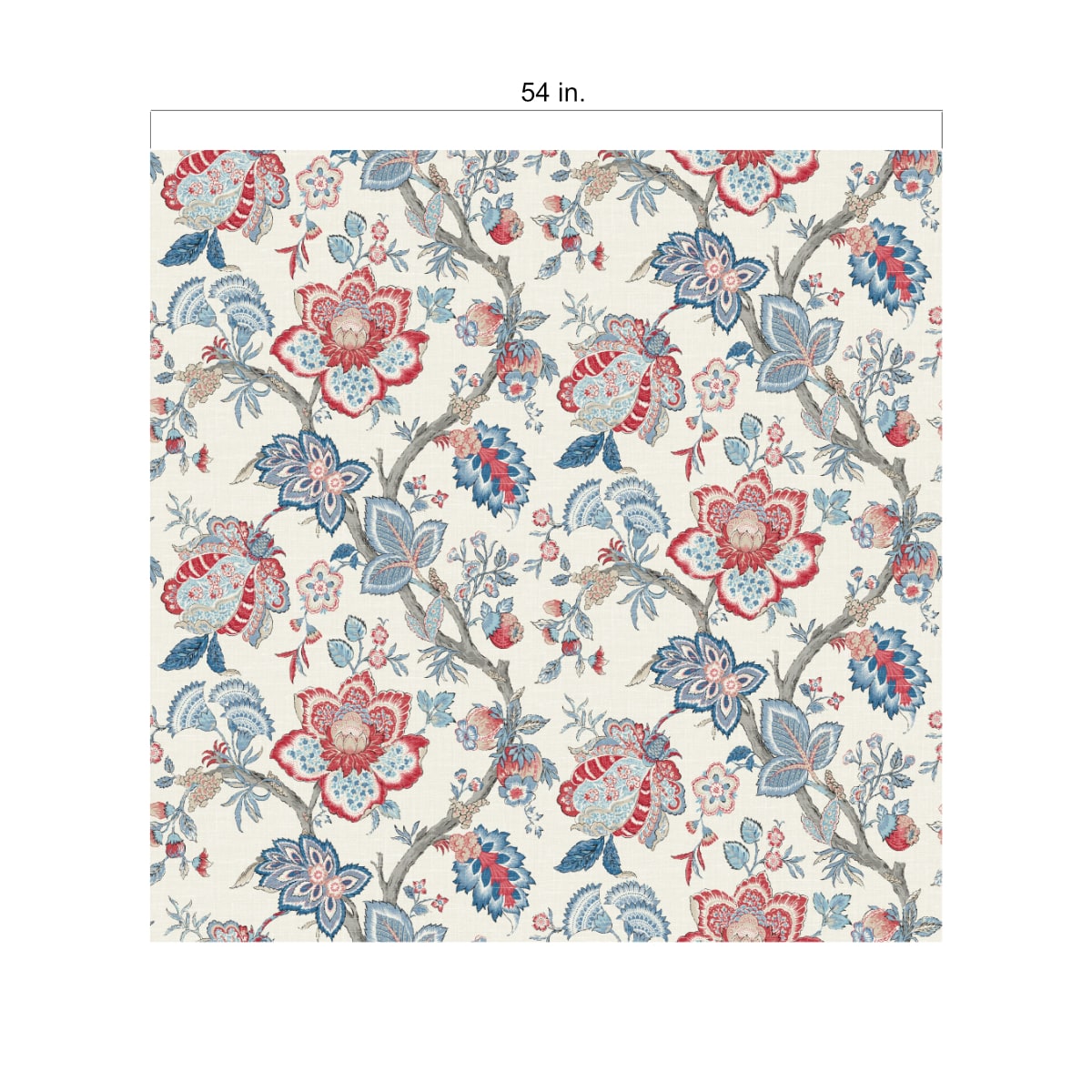 FC62601F jacobean floral fabric scale from the French Country collection by Seabrook Designs