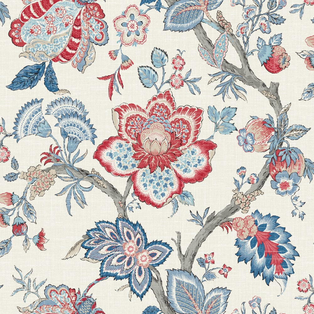 FC62601F jacobean floral fabric from the French Country collection by Seabrook Designs