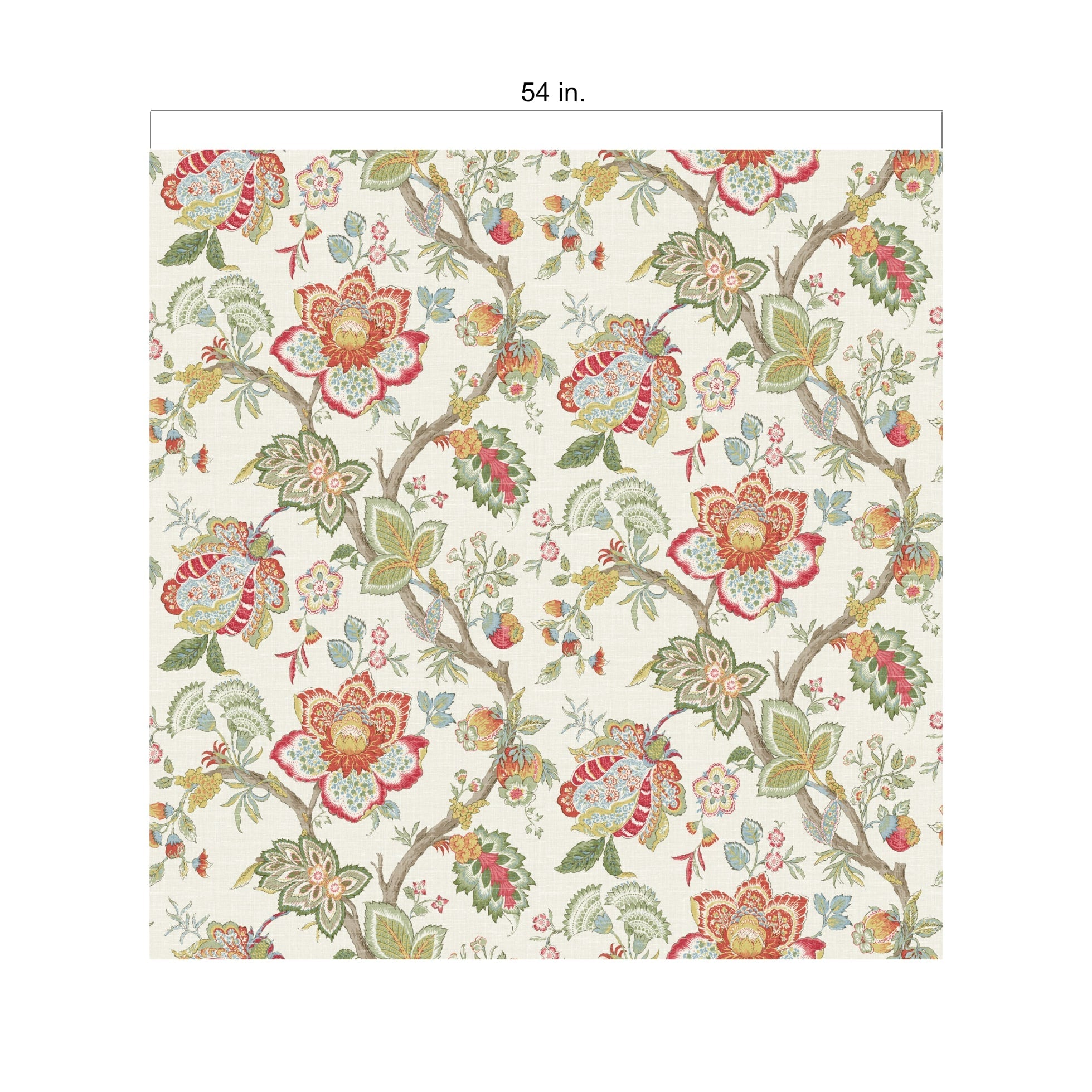 FC62604F jacobean floral fabric scale from the French Country collection by Seabrook Designs