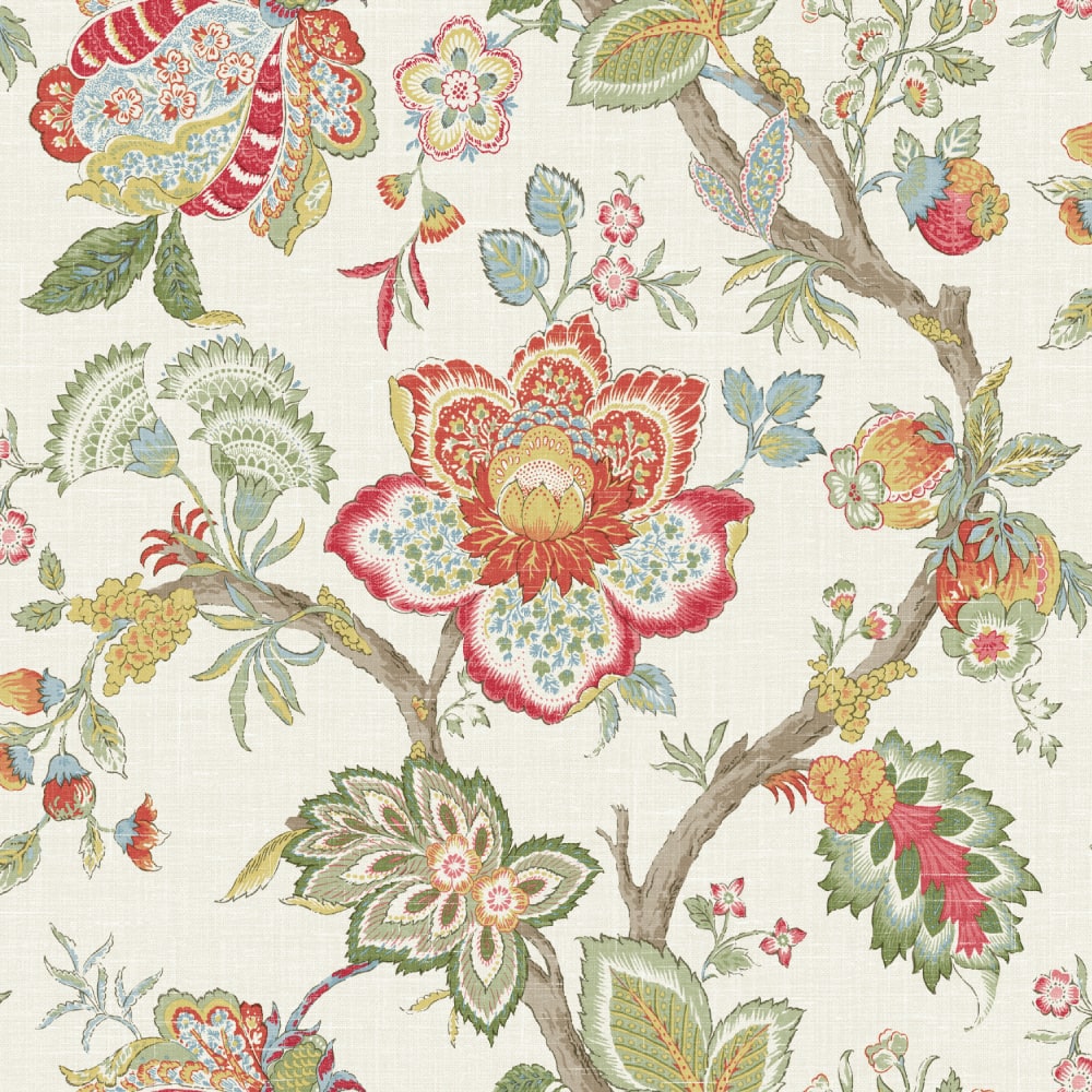 FC62604F jacobean floral fabric from the French Country collection by Seabrook Designs